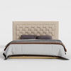 Crisp Luxury Upholstered Bed in Suede - Oak Inside