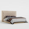 Crisp Luxury Upholstered Bed in Suede - Oak Inside