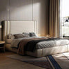 Dennis Luxury Upholstered Bed in Suede - Oak Inside