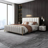 Dexter Premium Upholstered Bed in Leatherette - Oak Inside