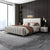 Dexter Premium Upholstered Bed in Leatherette - Oak Inside