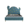 Dino Luxury Upholstered Bed Without Storage in Suede - Oak Inside