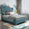 Dino Luxury Upholstered Bed Without Storage in Suede - Oak Inside