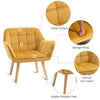 Dolcy Luxury Accent Chair In Suede - Oak Inside