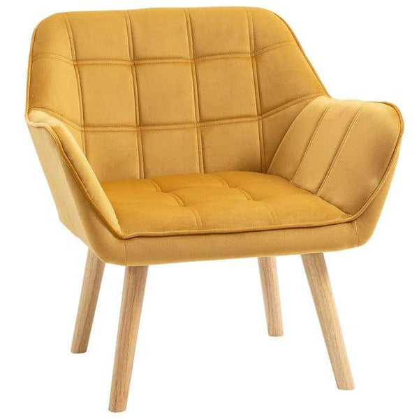 Dolcy Luxury Accent Chair In Suede - Oak Inside