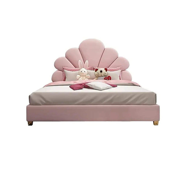 Dolcy Upholstered Kids Bed Without Storage in Suede - Oak Inside