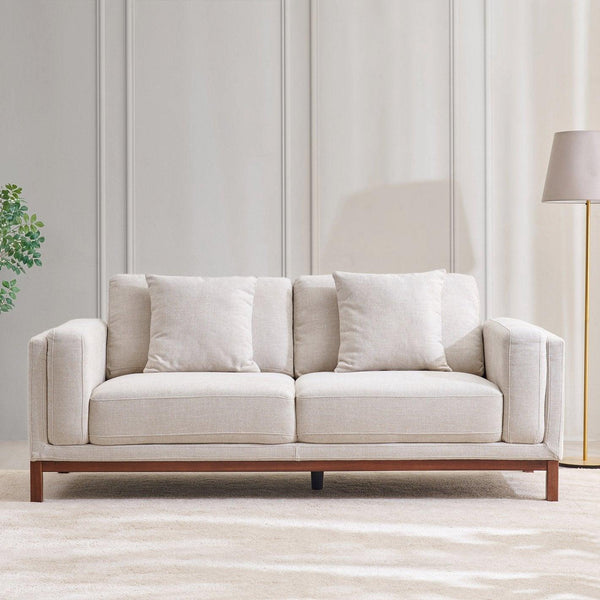 Dubai Pro Luxury Mid - Century Sofa In Cotton - Oak Inside