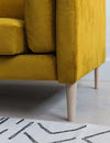 Eva Luxury Mid - Century Sofa In Suede - Oak Inside