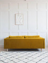 Eva Luxury Mid - Century Sofa In Suede - Oak Inside