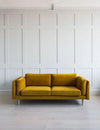 Eva Luxury Mid - Century Sofa In Suede - Oak Inside