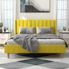 Extrey Premium Upholstered Bed Without Storage In Suede - Oak Inside