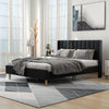 Extrey Premium Upholstered Bed Without Storage In Suede - Oak Inside