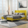 Extrey Premium Upholstered Bed Without Storage In Suede - Oak Inside