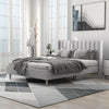 Extrey Premium Upholstered Bed Without Storage In Suede - Oak Inside