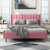 Extrey Premium Upholstered Bed Without Storage In Suede - Oak Inside