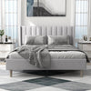 Extrey Premium Upholstered Bed Without Storage In Suede - Oak Inside