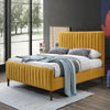 Florence Luxury Upholstered Bed Without Storage in Suede - Oak Inside