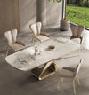 Fusion Premium Dinning Table Set In Stainless Steel 304 - Oak Inside