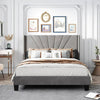 Genesis Luxury Upholstered Bed Without Storage In Suede - Oak Inside