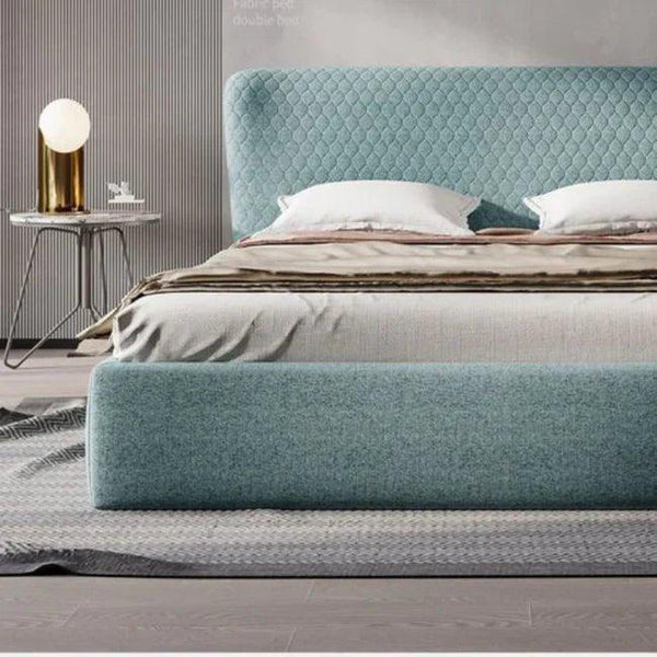 Glam Luxury Upholstered Bed In Suede - Oak Inside