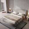 Glam Luxury Upholstered Bed In Suede - Oak Inside