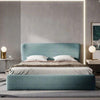 Glam Luxury Upholstered Bed In Suede - Oak Inside