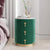 Globe Premium Round Bedside Table In Fabric - Oak Inside