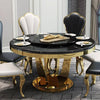 Grande Round Premium Dinning Table Set In Stainless Steel 304 - Oak Inside