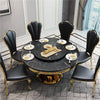 Grande Round Premium Dinning Table Set In Stainless Steel 304 - Oak Inside