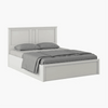 Helios PU Polish Bed In White Color - Oak Inside