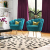 Hendrix Luxury Accent Chair In Suede - Pack of 2 - Oak Inside