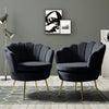 Hendrix Luxury Accent Chair In Suede - Pack of 2 - Oak Inside