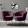 Hendrix Luxury Accent Chair In Suede - Pack of 2 - Oak Inside