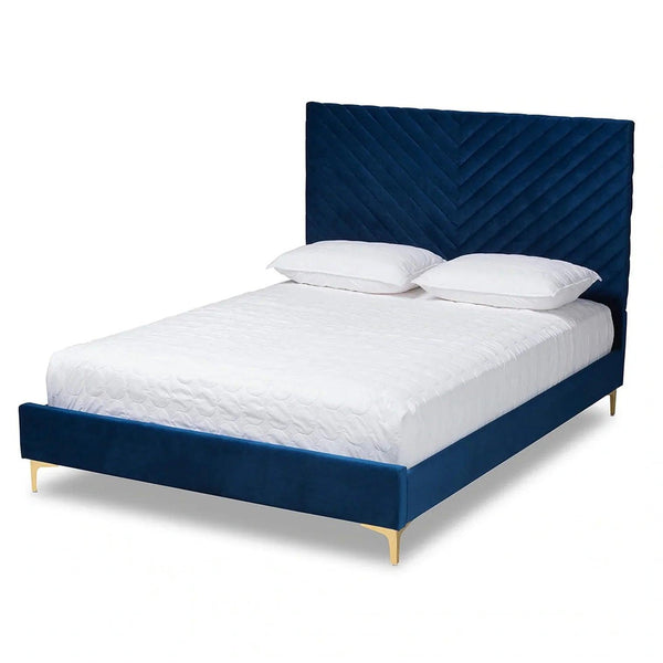 Hexa Premium Upholstered Bed Without Storage In Suede - Oak Inside