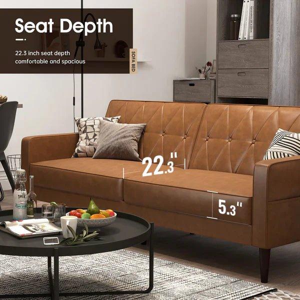 Hickup Luxury Sofa Set in Leatherette - Oak Inside