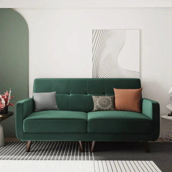 Honbay Luxury Mid - Century Sofa In Suede - Oak Inside