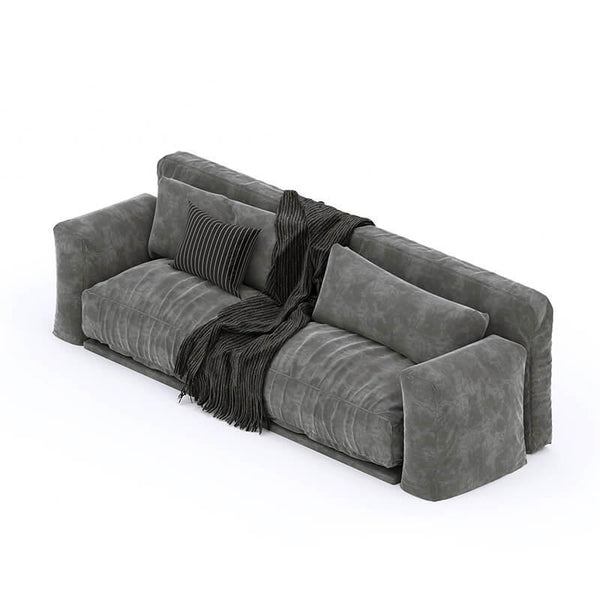 Jackson Premium Sofa Set in Suede - Oak Inside