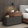 Jessica Bedside Table In Laminate - Oak Inside