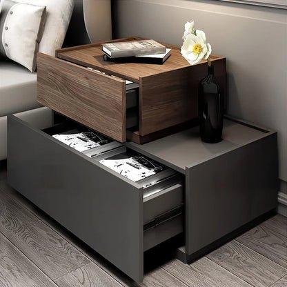 Jessica Bedside Table In Laminate - Oak Inside