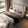 Jumanji Premium Upholstered Bed in Leatherette - Oak Inside