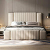 Jumanji Premium Upholstered Bed in Leatherette - Oak Inside