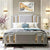 Kelo Luxury Upholstered Bed Without Storage In Leatherette - Oak Inside