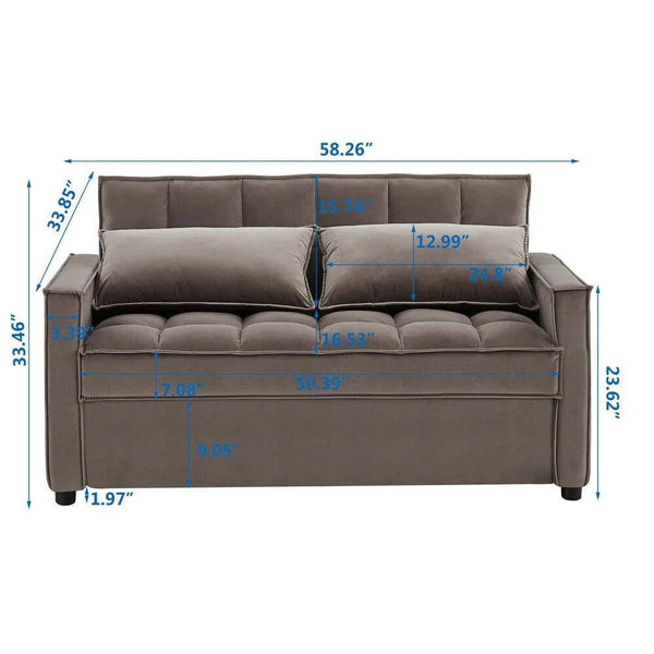 Kelvin Sofa Cum Bed In Suede - Oak Inside