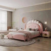 Kido Upholstered Kids Bed Without Storage in Suede - Oak Inside