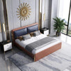 Kiko Luxury Upholstered Bed In Leatherette - Oak Inside