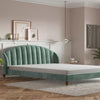 Knox Verticle Luxury Upholstered Bed Without Storage In Suede - Oak Inside