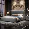 Lexis Luxury Upholstered Bed in Leatherette - Oak Inside