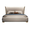 Lexis Luxury Upholstered Bed in Leatherette - Oak Inside