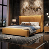 Lexis Luxury Upholstered Bed in Leatherette - Oak Inside