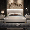 Lexis Luxury Upholstered Bed in Leatherette - Oak Inside